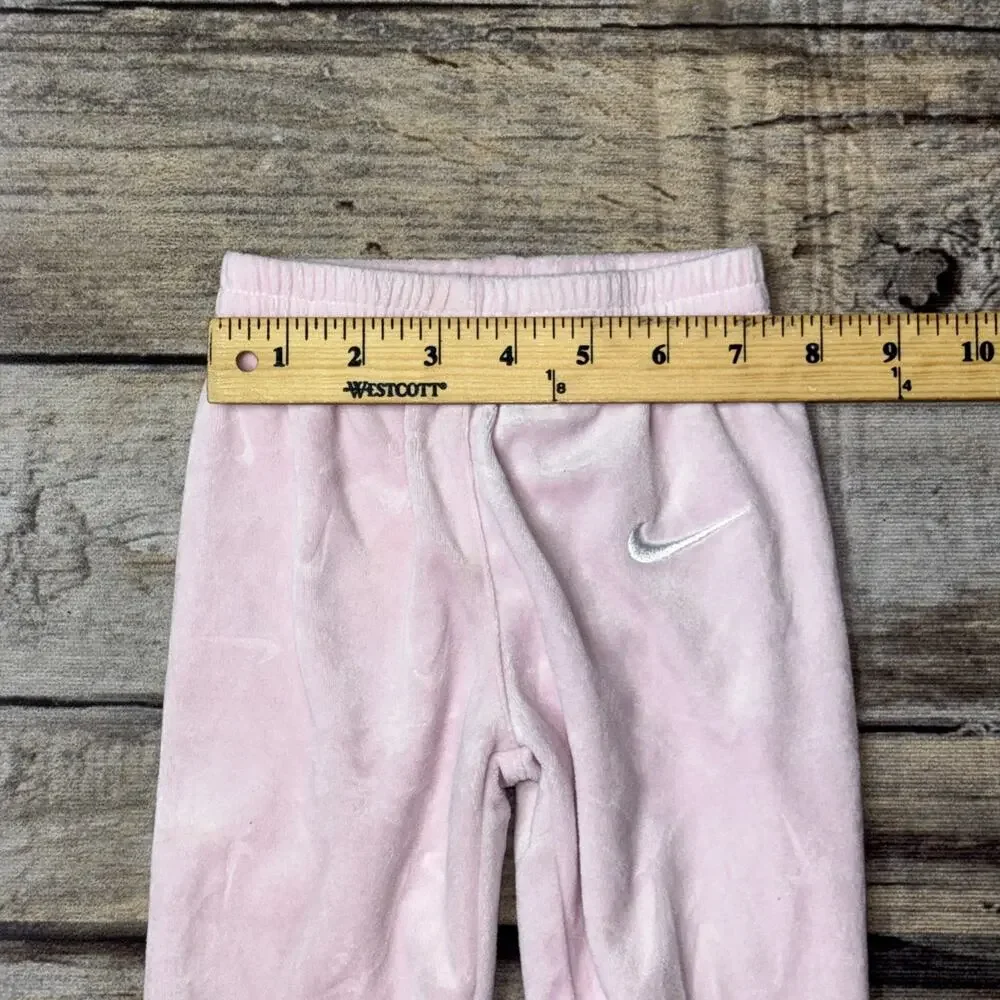 Nike Baby 9M Pink Velour 2-Piece Set Long Sleeve Bodysuit & Pants Snap